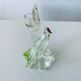 Glass bird candle holder