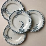Set of 6 plates in faience Luneville model Passiflore