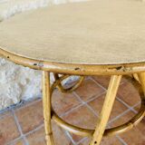 Bamboo and rattan side table circa 60's