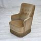1970s, Danish highback armchair, light green furniture velour.