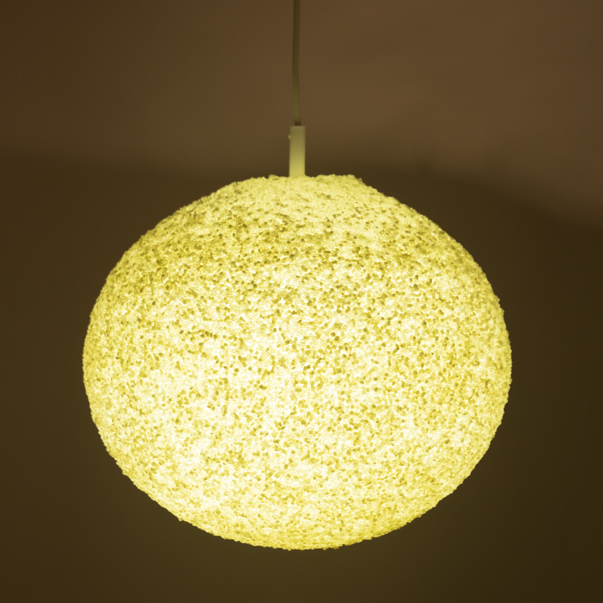Creme sugarball pendant lamp by John & Sylvia Reid for Rotaflex