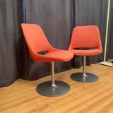 Pair of "Polaris" swivel chairs, exclusive, by Eero Aarnio, Asko Export, Finland, 1970s.