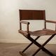Italian Modern Vintage Folding Director's Chair in Wood and Leather, 1980s