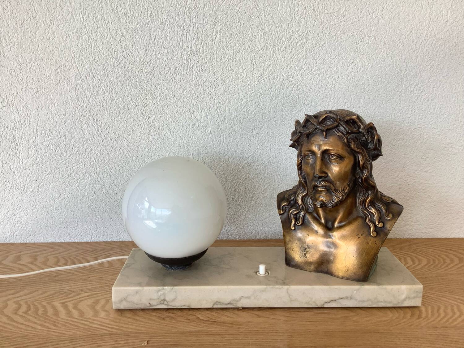 Christ bronze lamp signed L. Artaux