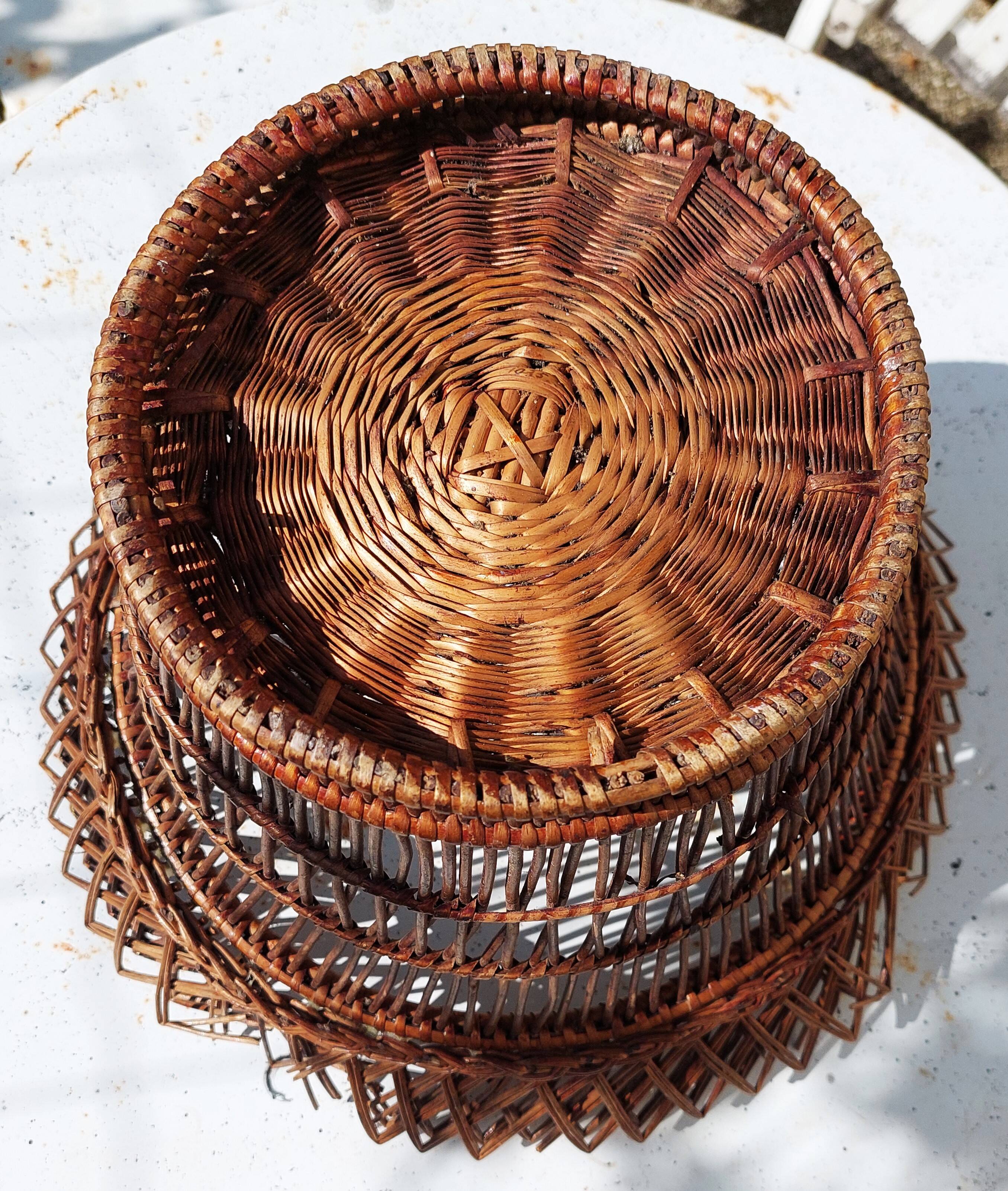 Corbeille vintage osier 23 cm