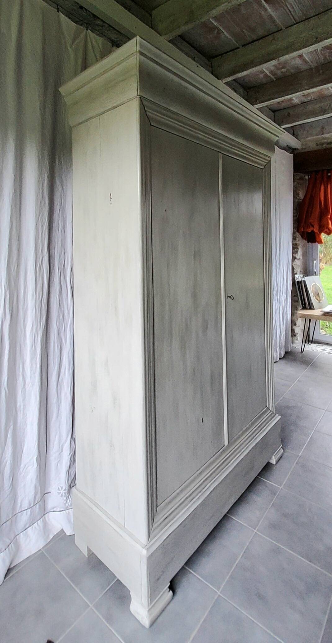 Antique patinated wardrobe