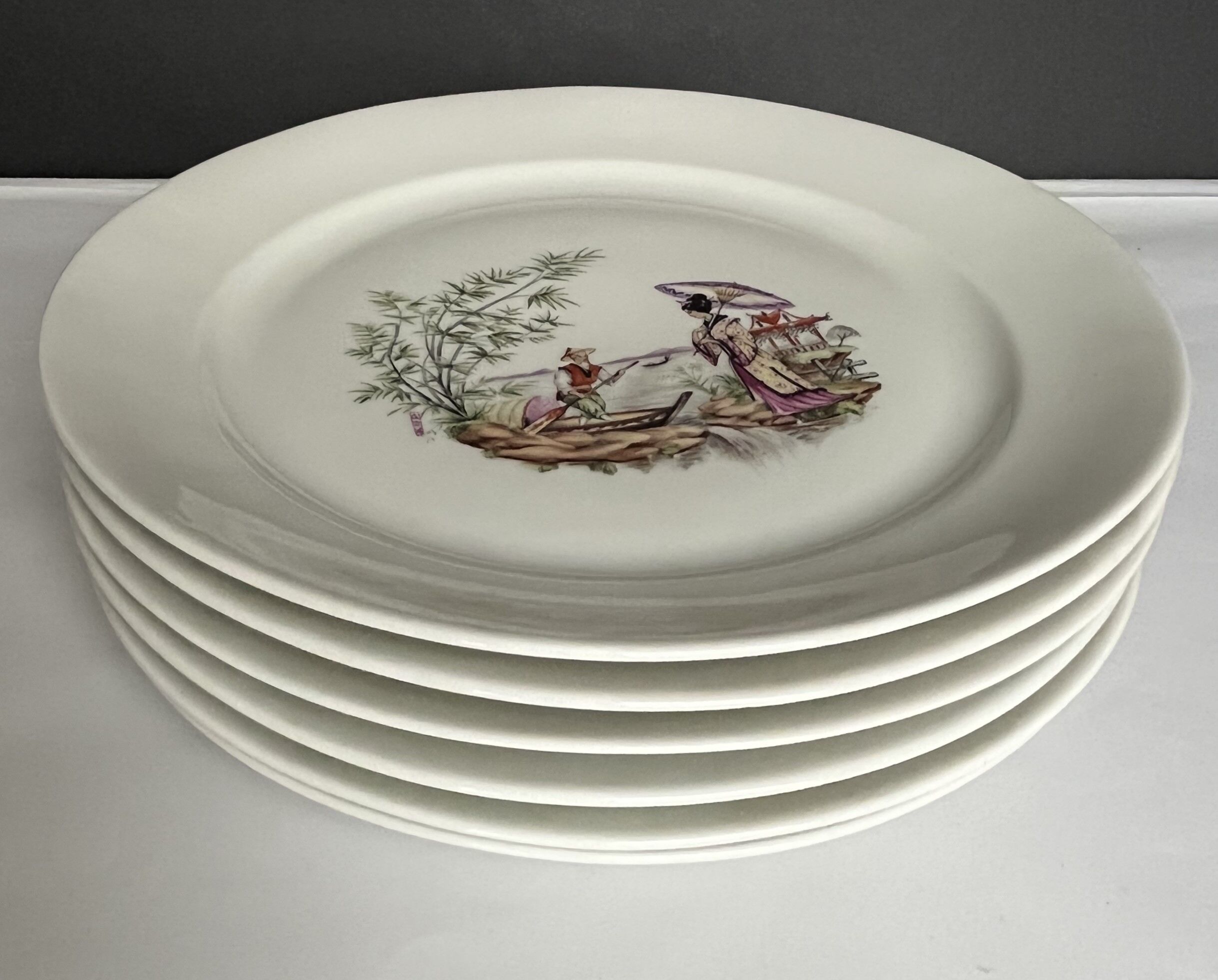 6 assiettes en porcelaine fine