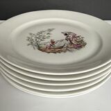 6 assiettes en porcelaine fine