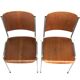 Set of 2 Scandinavian chairs in teak and metal, Sweden, 1960