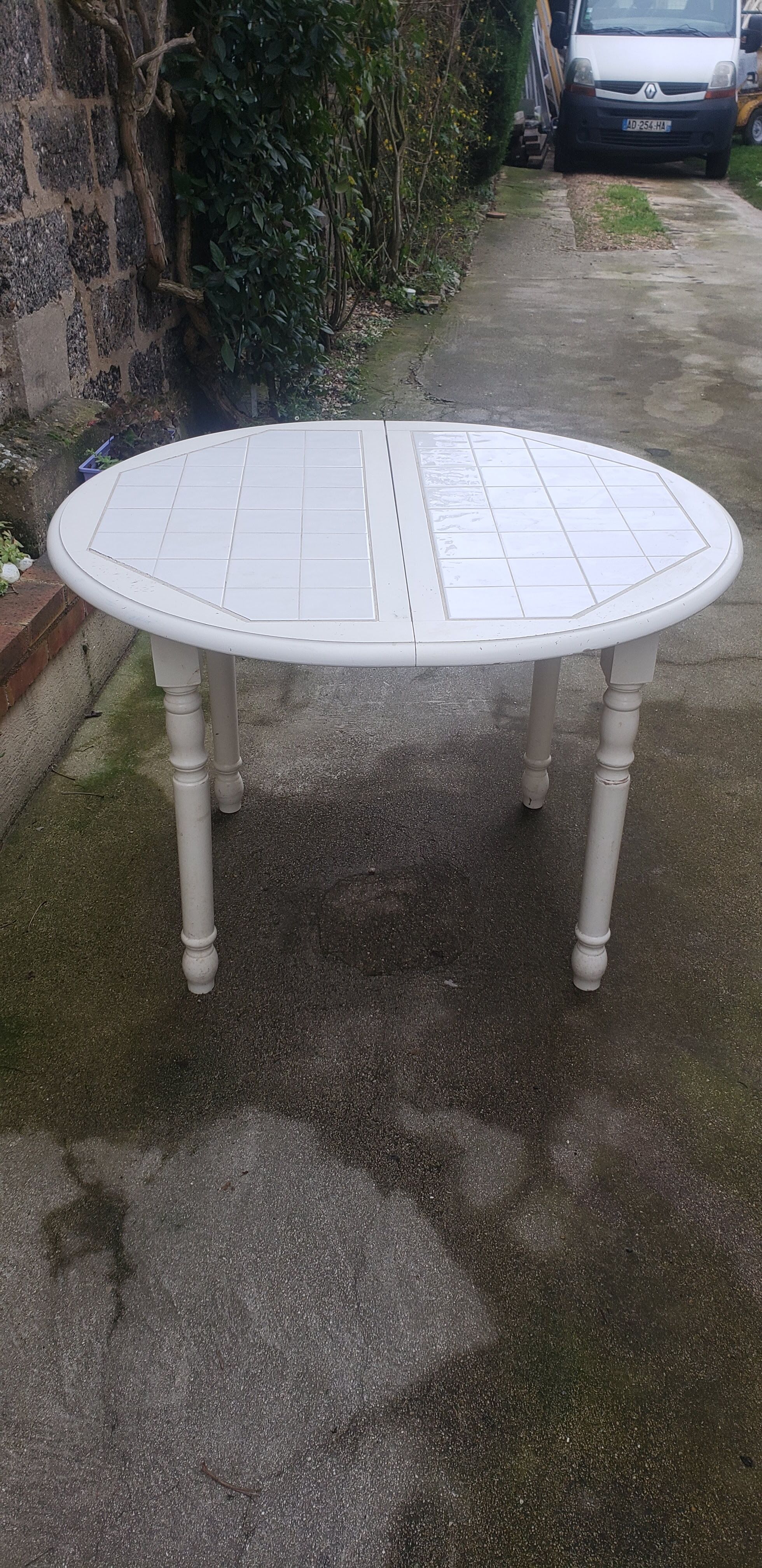 Vintage tiled interior or exterior table 100d*75h