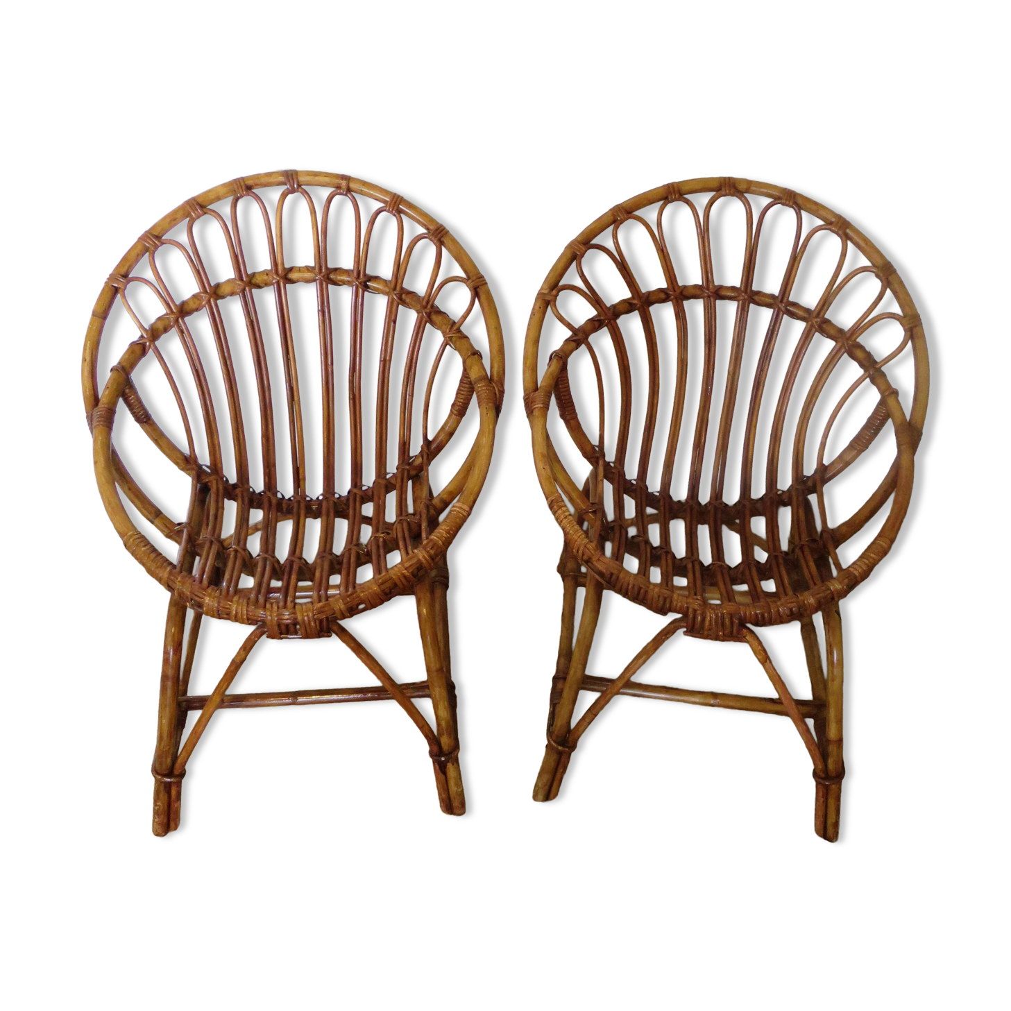 Rattan armchairs for children, 1980s