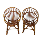 Rattan armchairs for children, 1980s