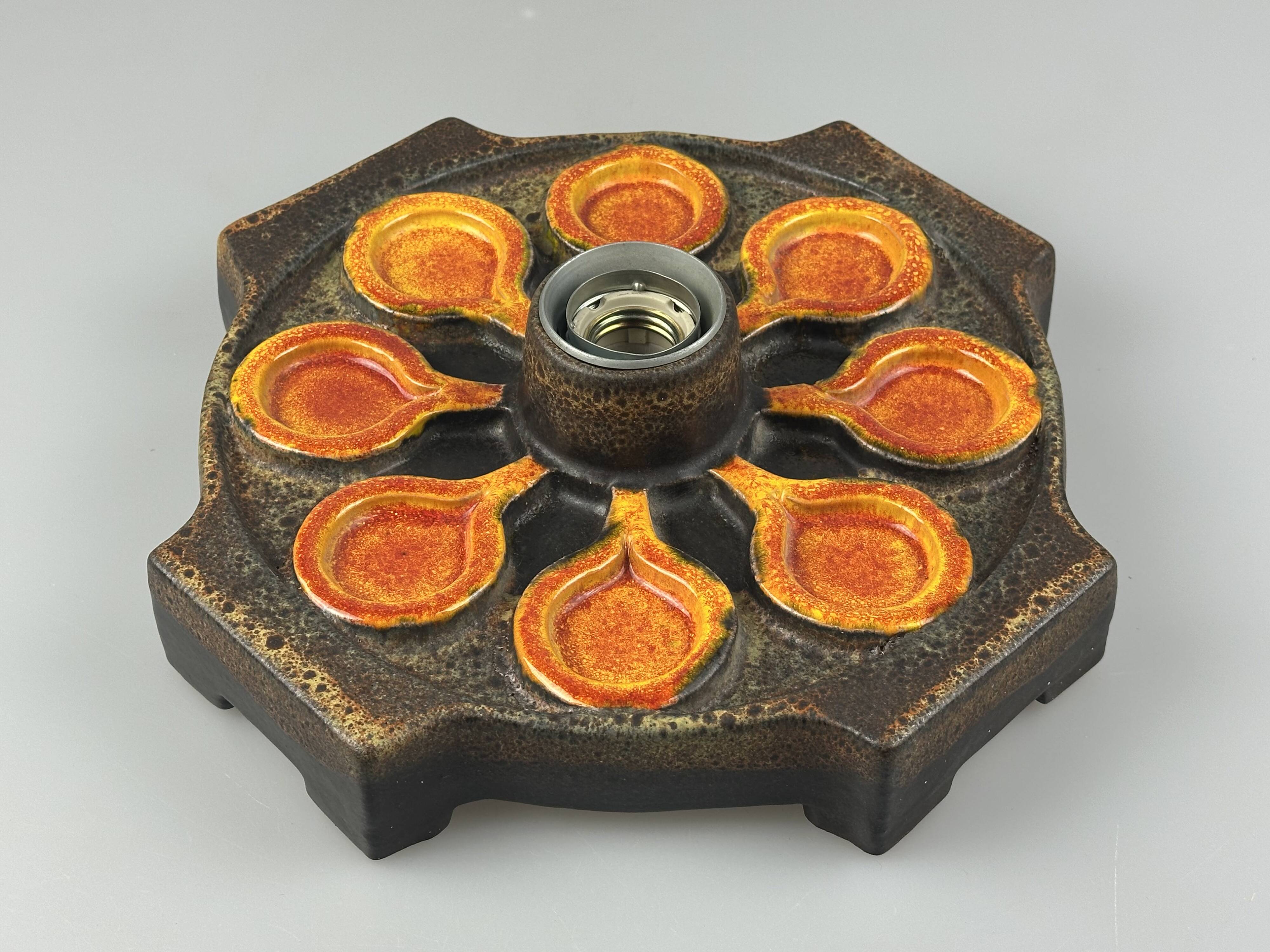 1960s/1970s Ceramic Wall Sconce, Mid-Century Space Age Design