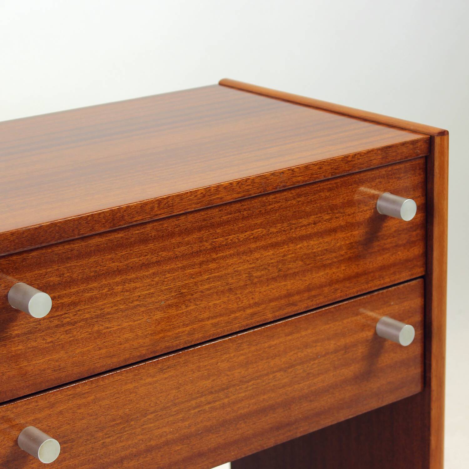 Set Of 2 Square Bedside Tables In Mahogany, Czechoslovakia 1970s
