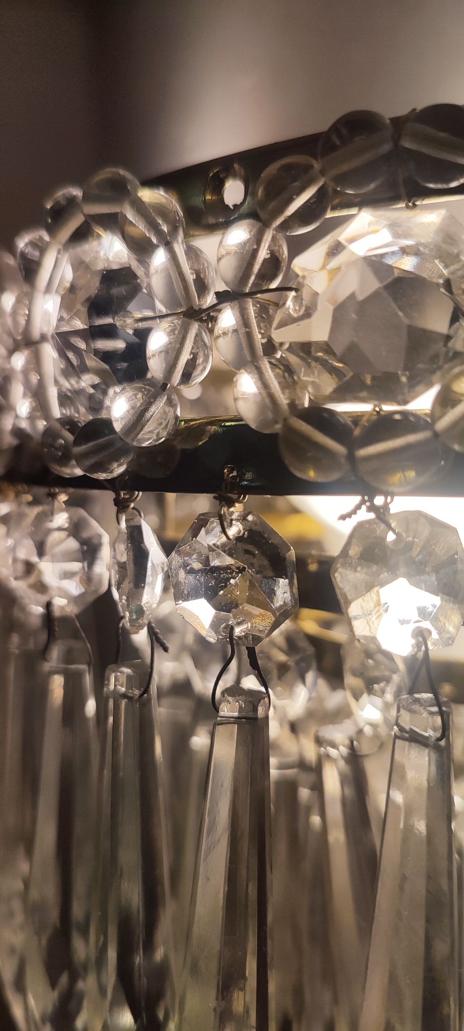 Appliques en cristal classiques. France, années 1950