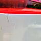 Table "floating" Space age 1970 Red Glass and Dove Tail - 140x80cm