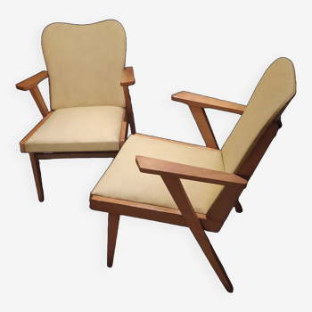 Pair of vintage 1950 Scandinavian armchairs