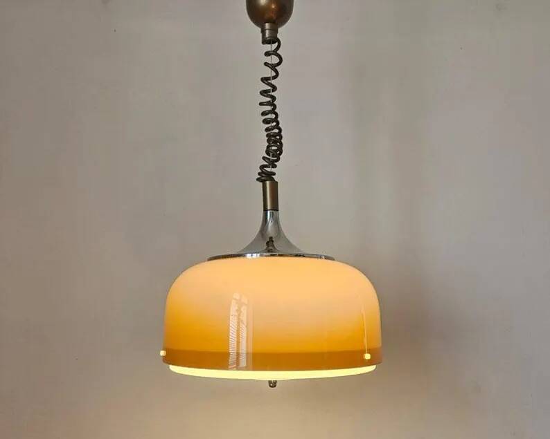 Rare Midcentury Pendant Meblo, designed by Harvey Guzzini, Italy, 1970s