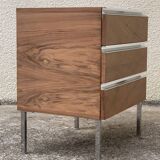 Vintage rosewood chest of drawers aluminum and chrome 1960