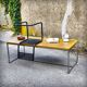 XXL coffee table in oak and chrome steel