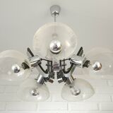 Vintage Mid Century Modern Sputnik Brutalist light Fixture Hanging Lamp