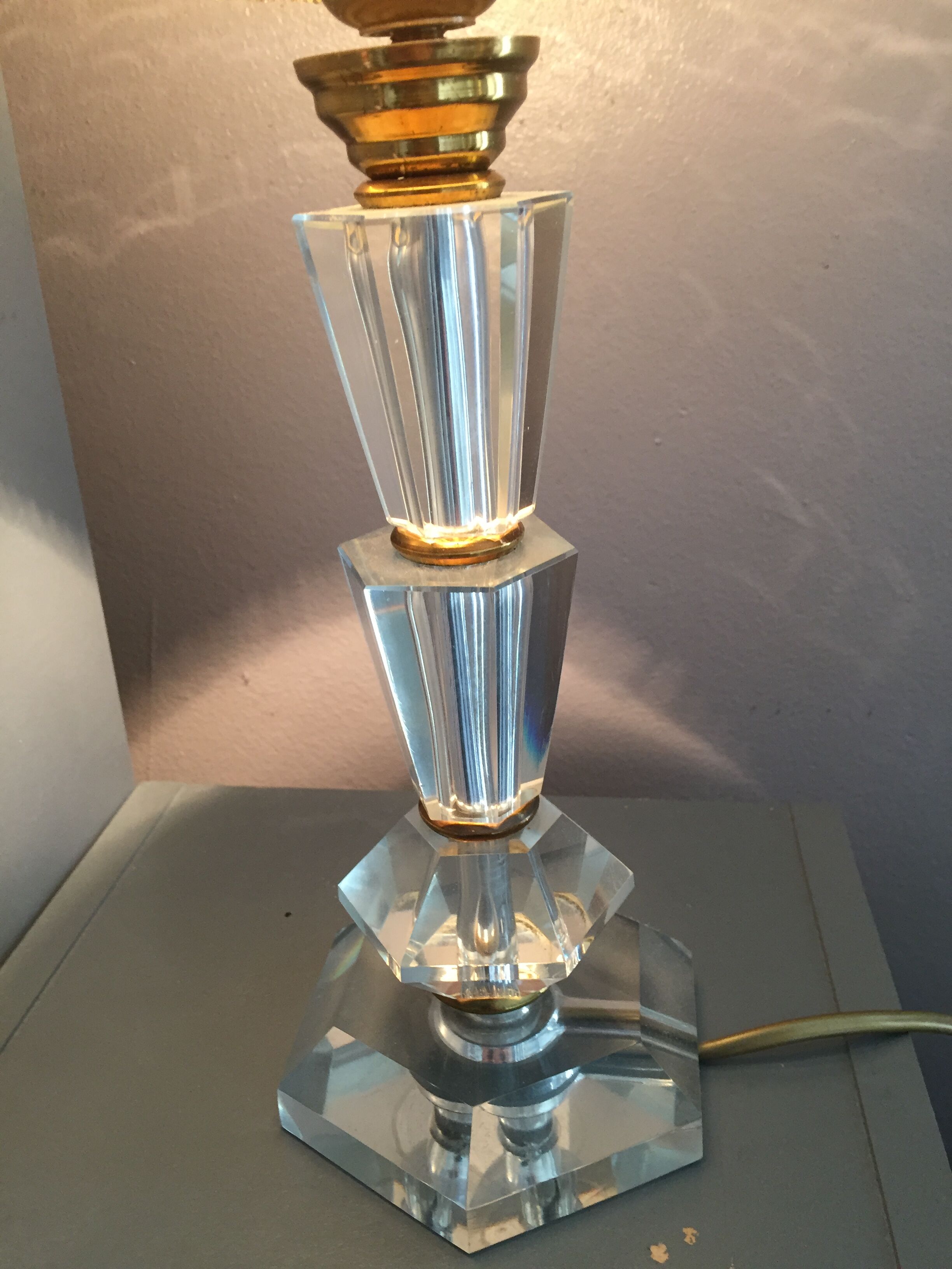 Art deco crystal lamp