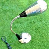 1970s table lamp articulated rod, swivel head chrome metal