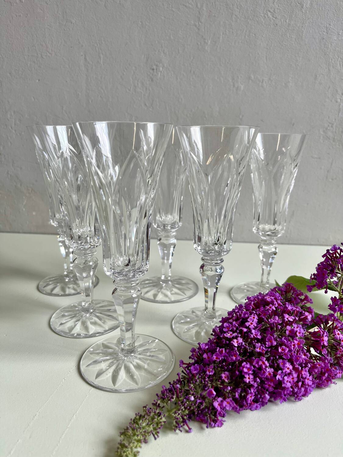 Lot de 6 flûtes cristal St Louis