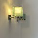 Pair of vintage post-modernist wall lights, glass and metal, Belgium, 1990