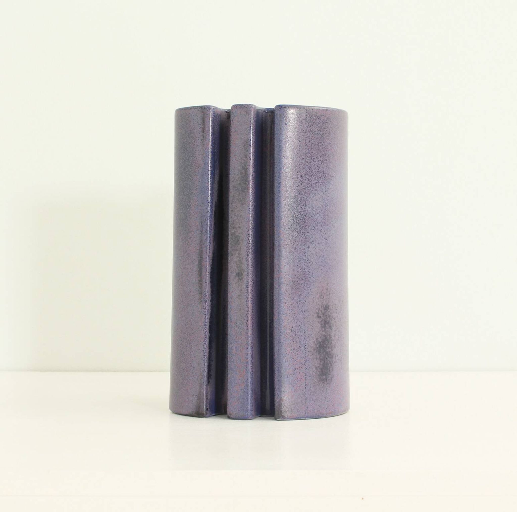 Multifaceted ceramic vase by Angelo Mangiarotti, Italy, 1968.