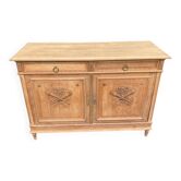 Buffet Louis XVI rénové en chêne massif du 19ème siècle 140cm