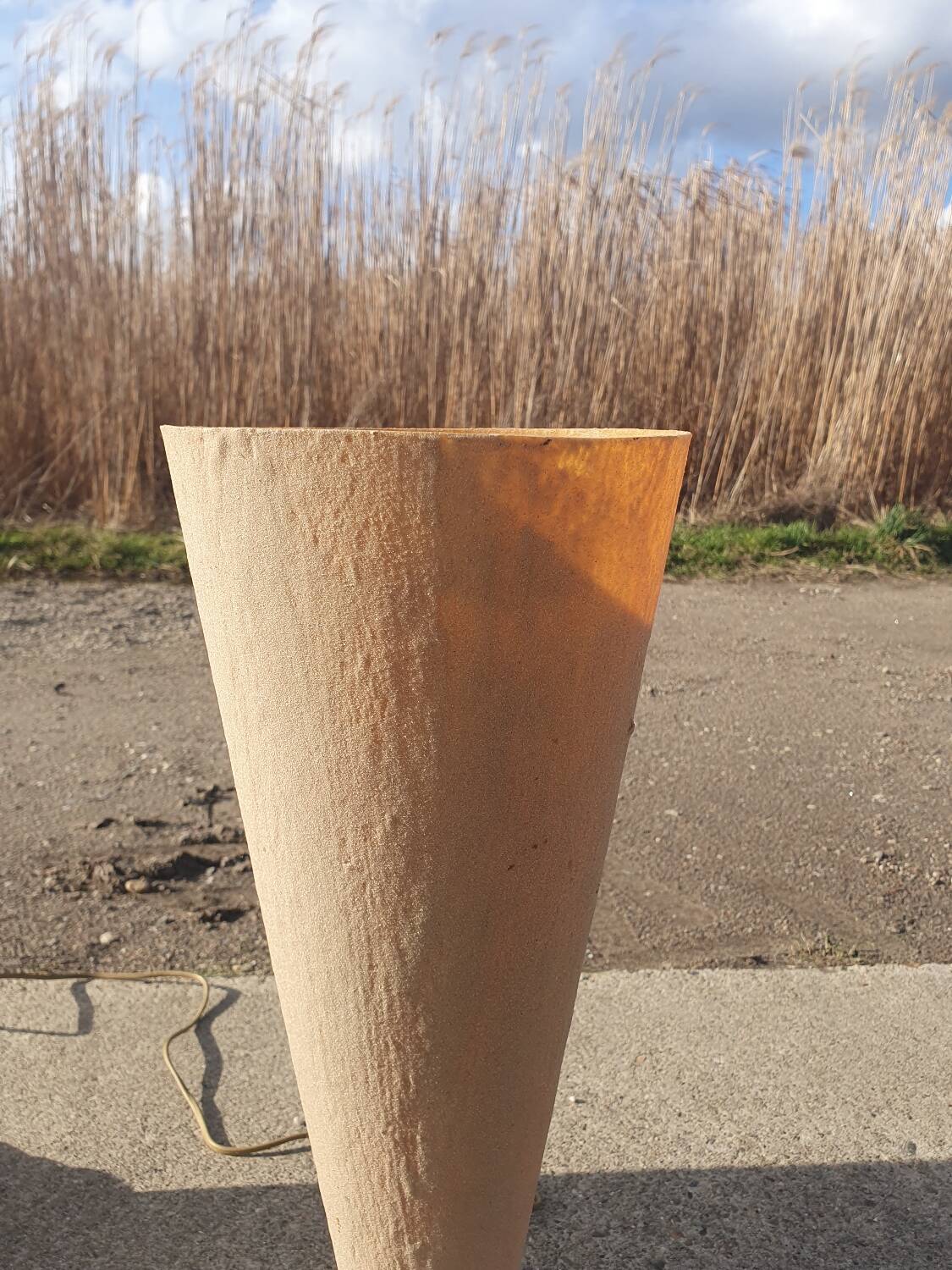 Set 2 postmodern 50 cm stepped sand and fiberglass lamp