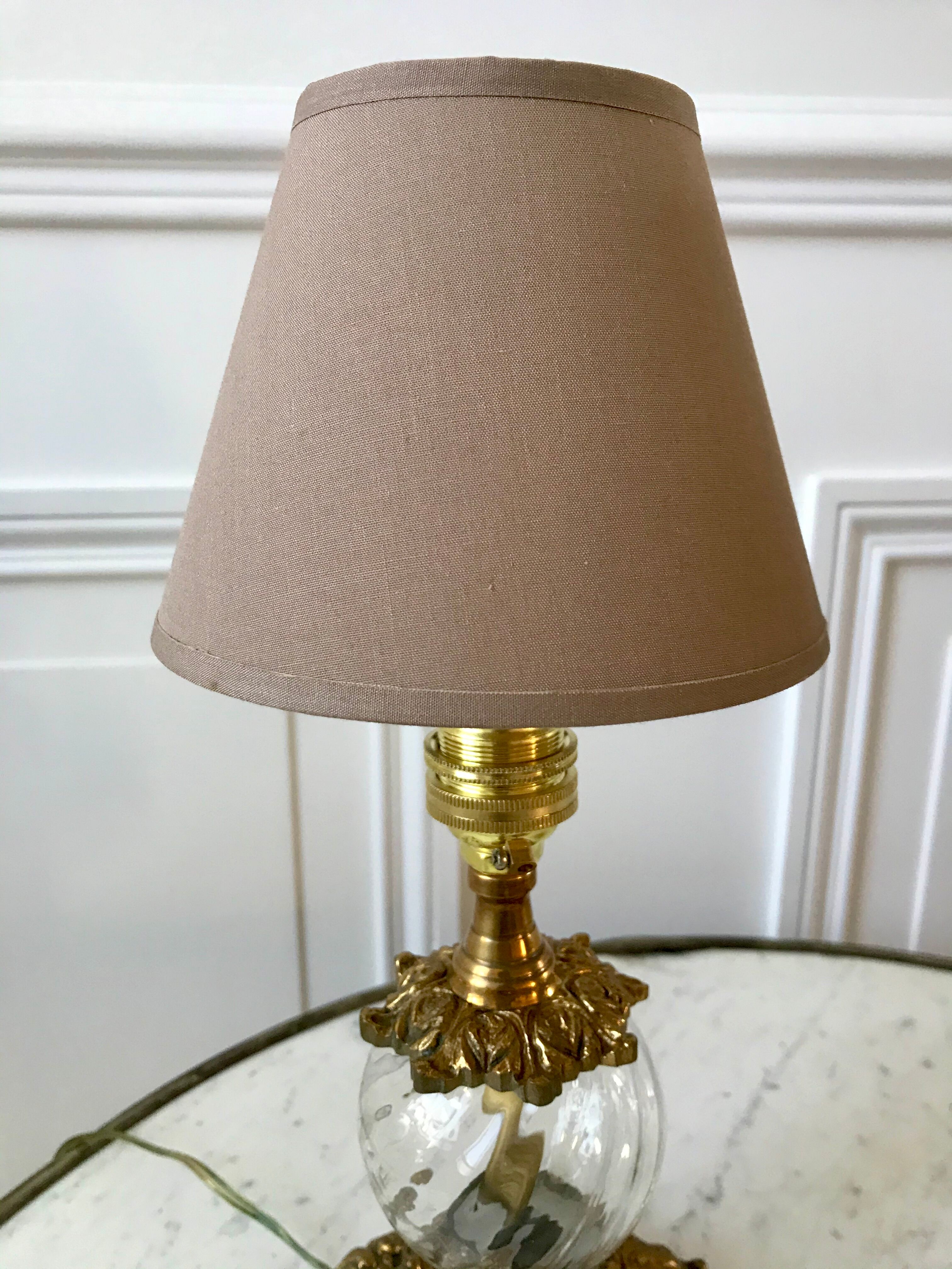 Pair of table lamps in bronze and glass early twentieth century