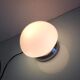 Bedside lamp in white opaline and chromed metal, 70s-80s