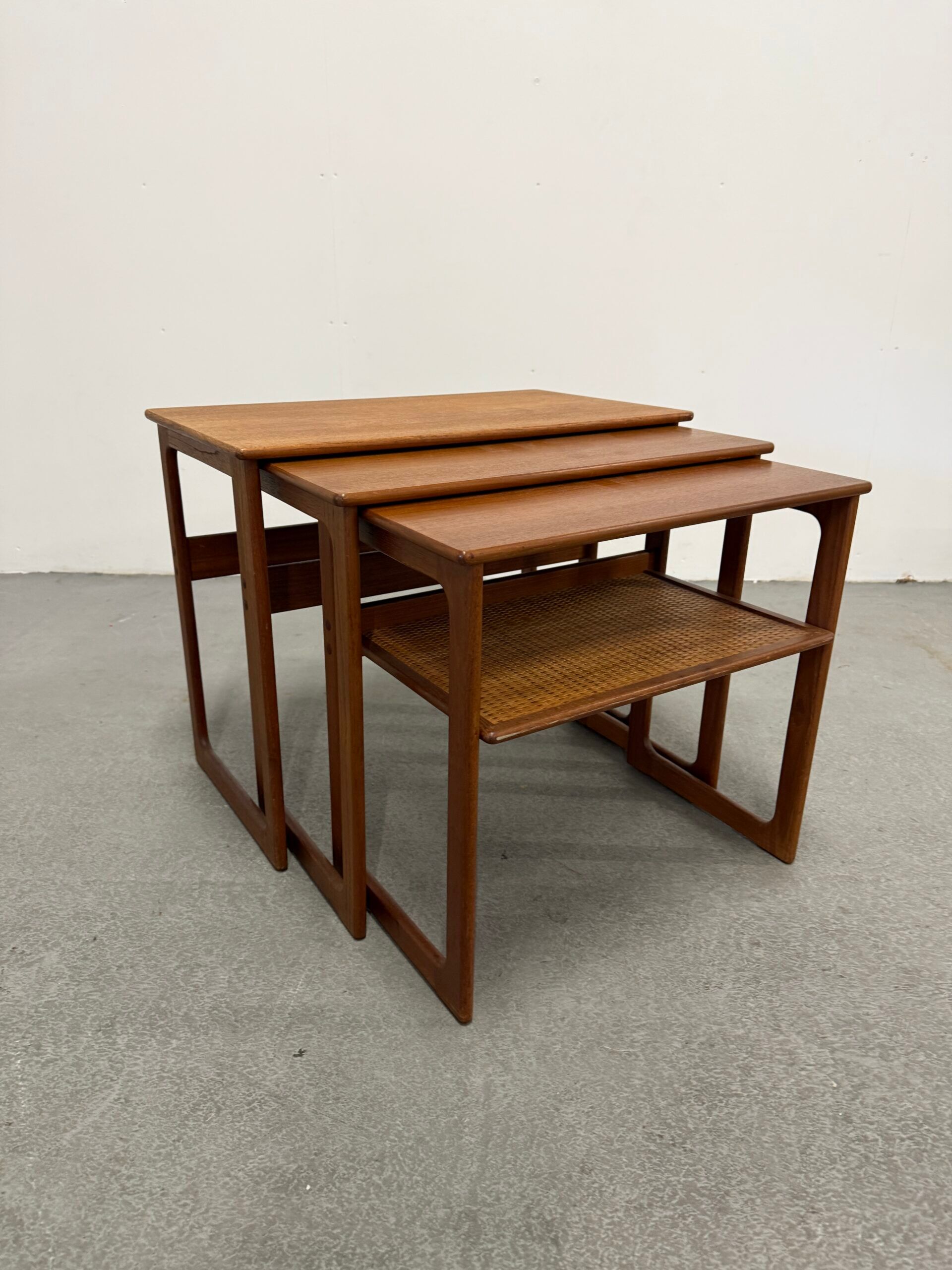 Teak nesting tables by Johannes Andersen