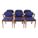 Set of six dining chairs - Model 42 - teak & blue fabric - Kai Kristiansen - Schou Andersen - 1960s