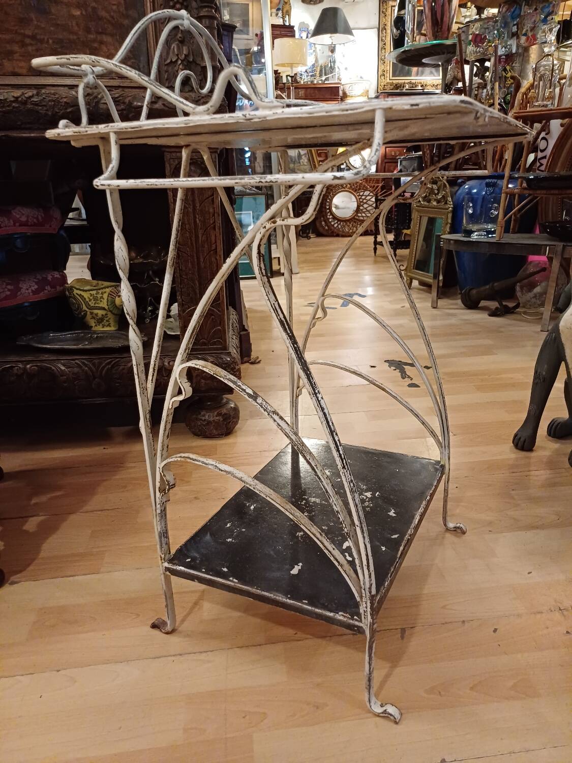 Small Art Nouveau wrought iron side table from the 1900s