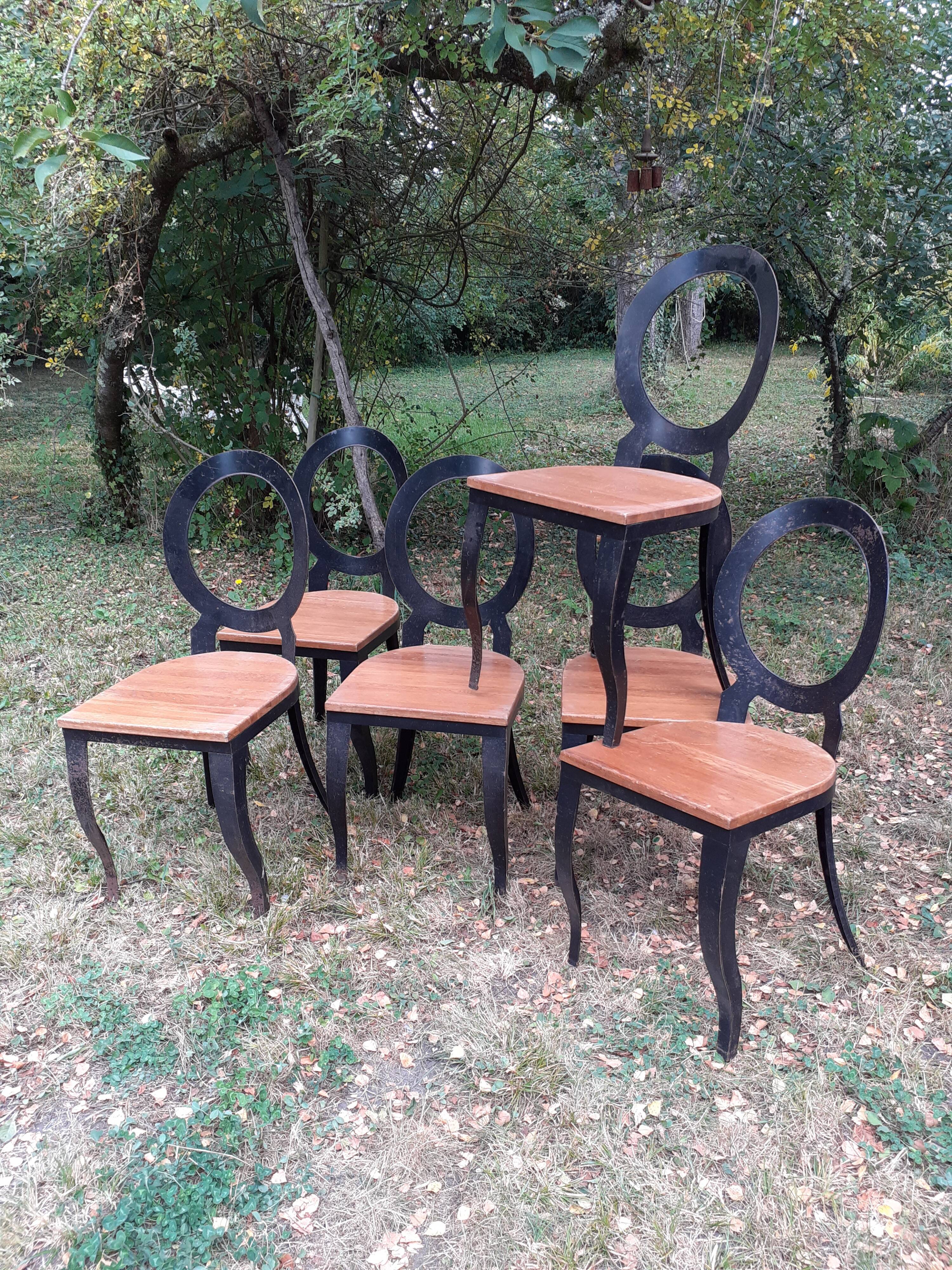 6 chairs 80s Louis XVI style