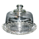 Vintage molded glass cheese bell and presentation plate 16cm