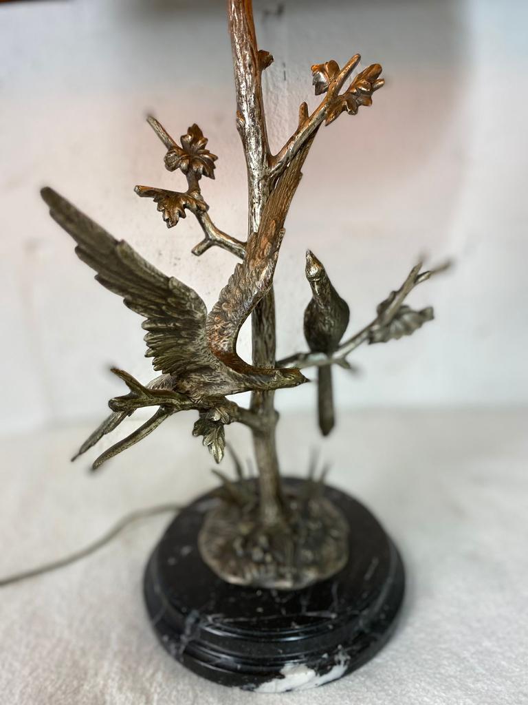 Vintage table lamp S Agudo, marble & silver metal