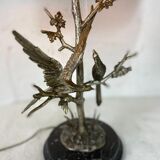 Vintage table lamp S Agudo, marble & silver metal