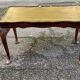 English Chippendale coffee table in solid wood and leather