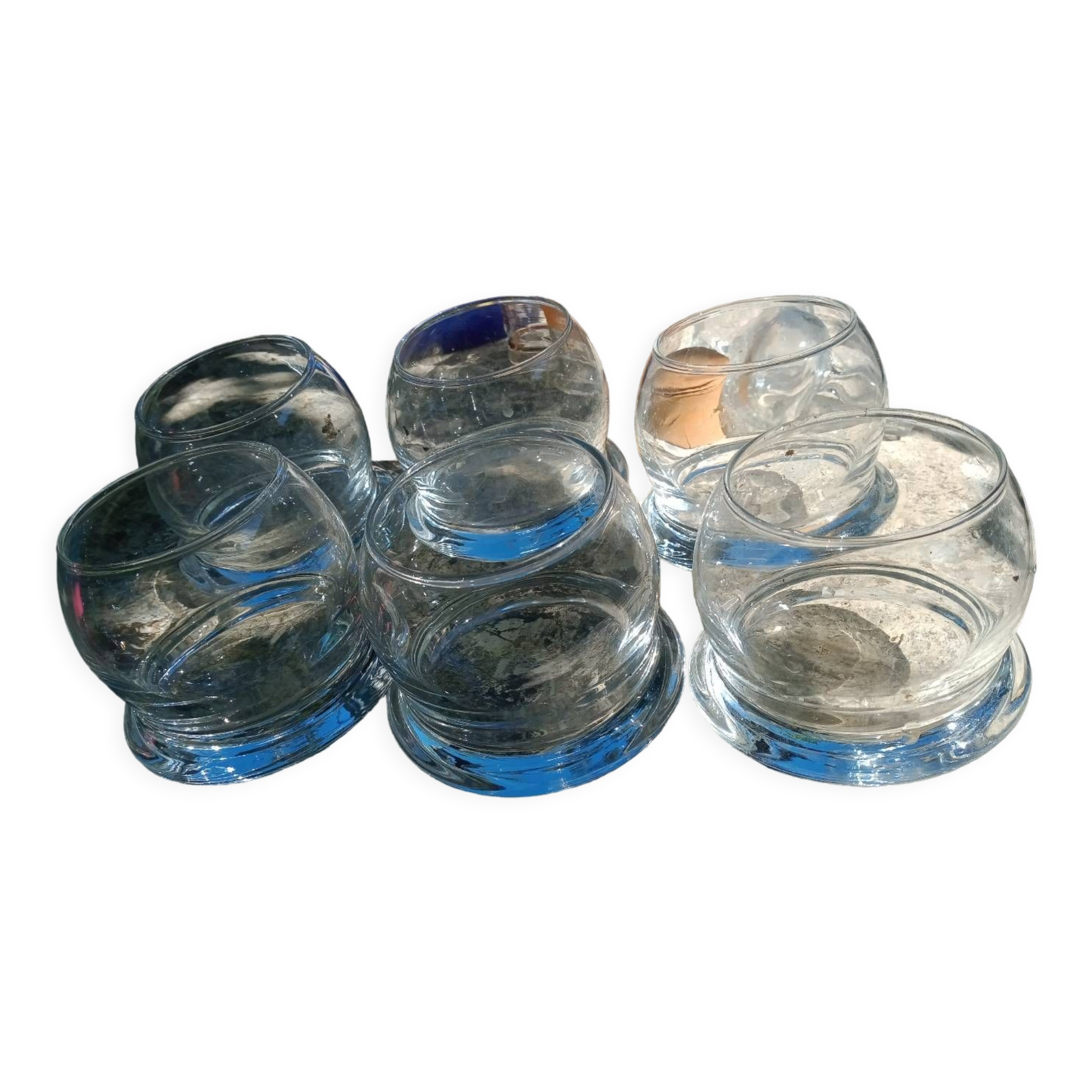 Lot de 6 verres pied bombé