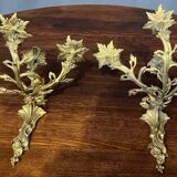 Rococo style wall candle holders. Solid gilded bronze.