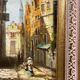 Oil painting on panel German school busy street Germany J. Hausman