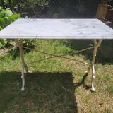 White Carrara marble bistro table circa 1900.