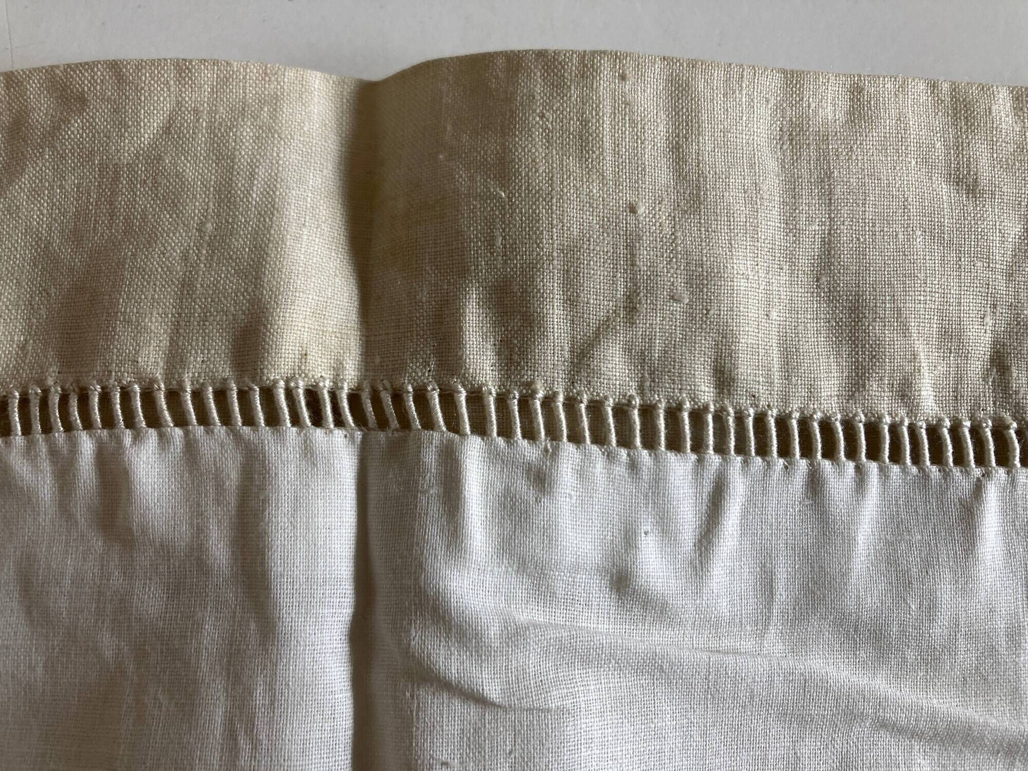 Pair of woven raw linen canvas pillowcases