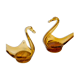 Pair of amber glass swans