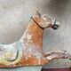 Ancien Cheval À Bascule XIXe Siècle En Bois Et Papier Mâché Peint