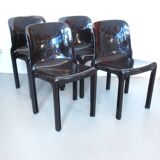 Set de 4 chaises Selene marron Magistretti Artemide